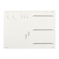 SKÅDIS - Kombinasi papan berlubang, putih, 76x56 cm