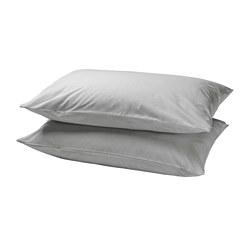 DVALA - Pillowcase, light grey, 50x80 cm