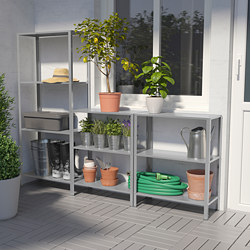 HYLLIS - Unit rak dalam/luar ruang, 180x27x74-140 cm