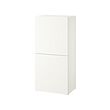 BESTÅ - Shelf unit with doors, white Lappviken/white, 60x42x129 cm