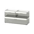 BROGRUND - Box, set of 3, transparent grey/white