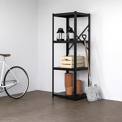 BROR - Shelving unit, black, 65x55x190 cm