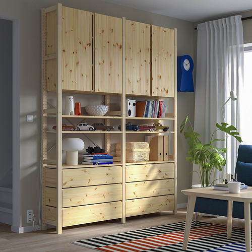 IVAR shelving unit w cabinets/drawers