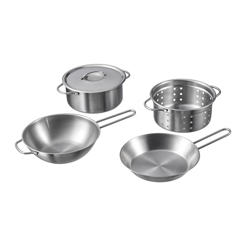 DUKTIG peralatan masak mainan, set isi 5