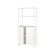 JOSTEIN - Shelving unit with doors, in/outdoor/white, 81x44x180 cm