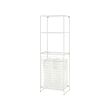 JOSTEIN - Shelving unit with bags, in/outdoor wire/transparent white, 61x40/76x180 cm