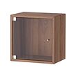 EKET - Wall cabinet with glass door, brown walnut effect, 35x25x35 cm