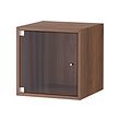 EKET - Wall cabinet with glass door, brown walnut effect, 35x35x35 cm