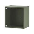 EKET - Kabinet dinding dengan pintu kaca, abu-abu-hijau, 35x25x35 cm