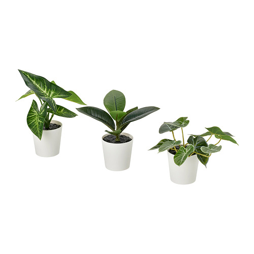 FEJKA tanaman pot tiruan, set isi 3