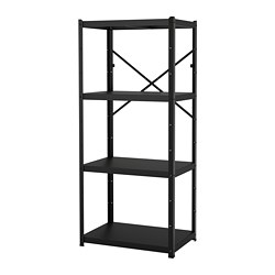 BROR - Shelving unit, black, 85x55x190 cm