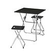 GUNDE/GUNDE - Table and 2 stools, folding black/folding black, 67x67 cm