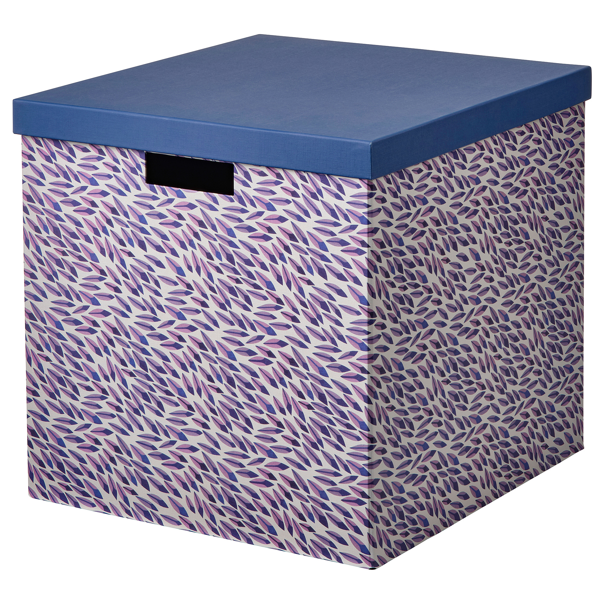 TJENA storage box with lid, blue/lilac/patterned IKEA Indonesia