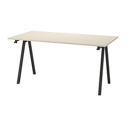 TROTTEN - Desk, beige/anthracite, 160x80 cm