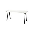 TROTTEN - Meja, putih/antrasit, 160x80 cm
