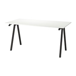 TROTTEN - Desk, white/anthracite, 160x80 cm