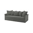 HOLMSUND - Sofa tempat tidur 3 dudukan, Borgunda abu-abu tua