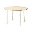 MITTZON - Conference table, round birch veneer/white, 120x75 cm
