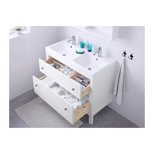 HEMNES meja wastafel 2 laci