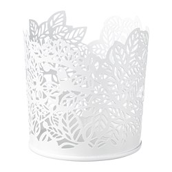 SAMVERKA - Tealight holder, white, 8 cm