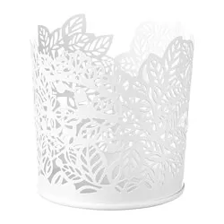 SAMVERKA - Tempat lilin kecil, putih, 8 cm