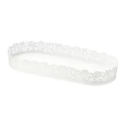 SAMVERKA - Piring lilin, lonjong putih, 35x15 cm