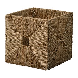 KNIPSA - Keranjang, mendong, 32x33x32 cm