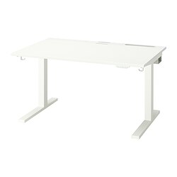 MITTZON - Meja duduk/berdiri, elektrik putih, 120x80 cm