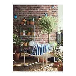 SKOGSÖN - Easy chair, light grey outdoor