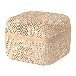 SMARRA - Box with lid, natural, 30x30x23 cm