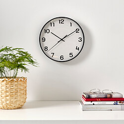 PLUTTIS - Jam dinding, hitam, 28 cm