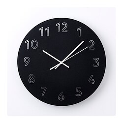 TUNNIS - Jam dinding, hitam, 30 cm