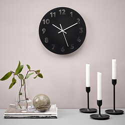 TUNNIS - Jam dinding, hitam, 30 cm