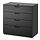 GALANT - unit laci, veneer kayu ash diwarnai hitam, 80x80 cm | IKEA Indonesia - PE686155_S1