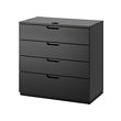 GALANT - Drawer unit, black stained ash veneer, 80x80 cm