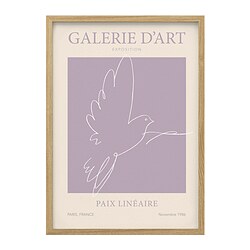 RÖDALM - Frame with poster, Paix Lineaire, 50x70 cm