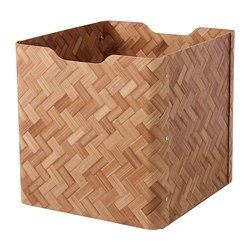 BULLIG - Box, bamboo/brown, 32x35x33 cm