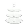KVITTERA - Tempat saji, tiga tingkat, kaca bening/baja tahan karat
