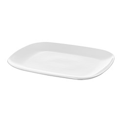 VÄRDERA - Piring, putih, 31x26 cm