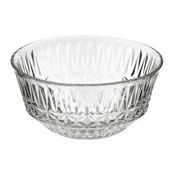 SÄLLSKAPLIG - Bowl, clear glass/patterned, 15 cm