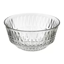SÄLLSKAPLIG - Mangkuk, kaca bening/berpola, 15 cm