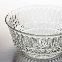 SÄLLSKAPLIG - Bowl, clear glass/patterned, 15 cm