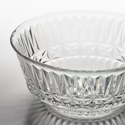 SÄLLSKAPLIG - Mangkuk, kaca bening/berpola, 15 cm