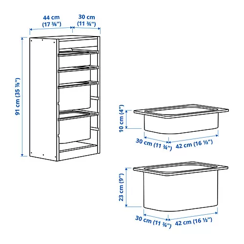 TROFAST Measurement Illustration