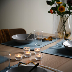FINSMAK - Tealight holder, clear glass, 3.5 cm