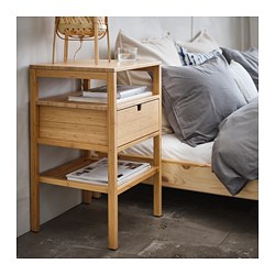 NORDKISA - Meja samping tempat tidur, bambu, 40x40 cm