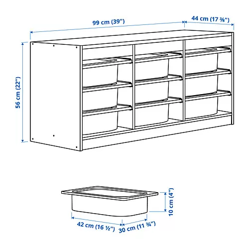 TROFAST Measurement Illustration