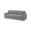 BÅRSLÖV - Sofa tempat tidur 3 dudukan, Tibbleby krem/abu-abu
