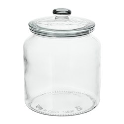 VARDAGEN - Stoples dengan penutup, kaca bening, 1.9 l