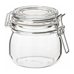 KORKEN - Stoples dengan penutup, kaca bening, 0.5 l